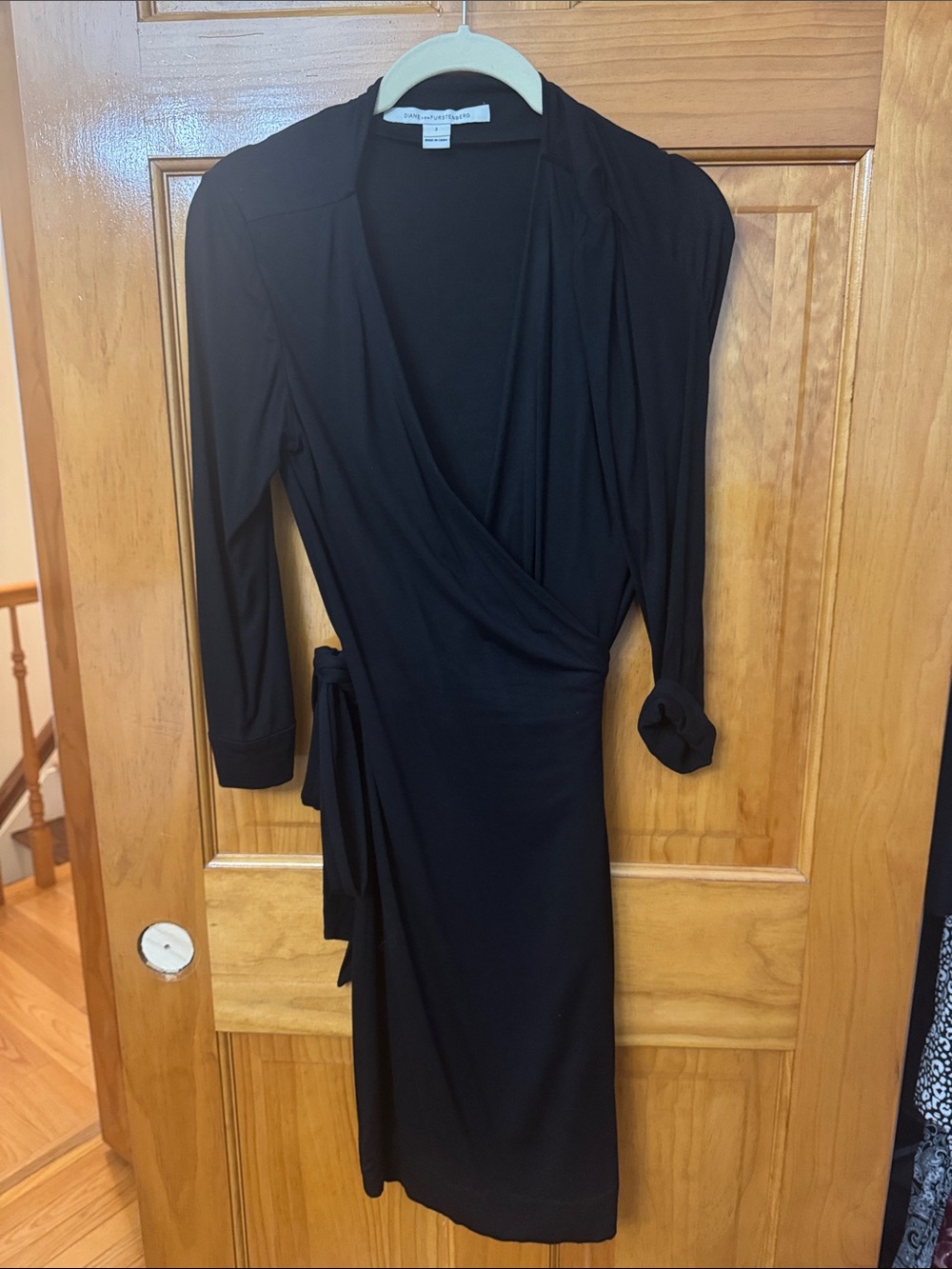 Diane von Furstenberg Black Long Sleeve Wrap Dress